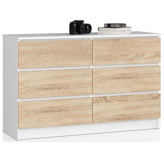COMMODE K120 6TIROIRS CLP PK BLANC / SONOMA