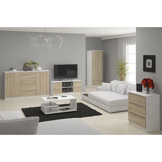 COMMODE K120 6TIROIRS CLP PK BLANC / SONOMA