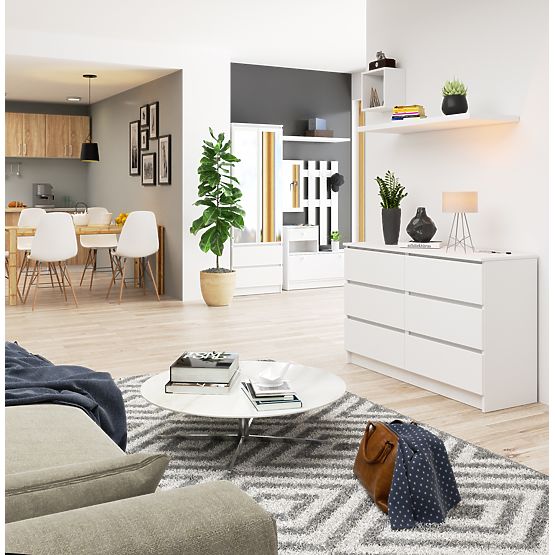 COMMODE K120 6TIROIRS CLP PK BLANCHE