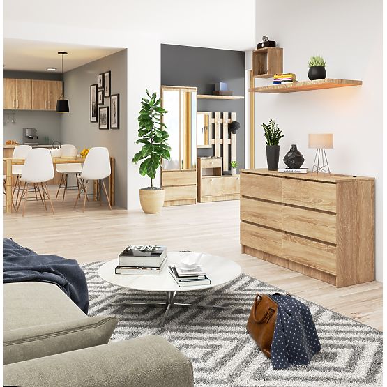COMMODE K120 6TIROIRS CLP PK CHÊNE SONOMA