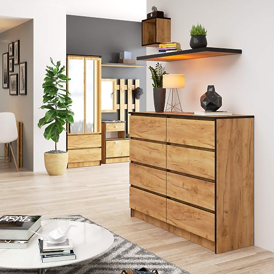 COMMODE K120 8TIROIRS CLP PK CHÊNE CRAFT