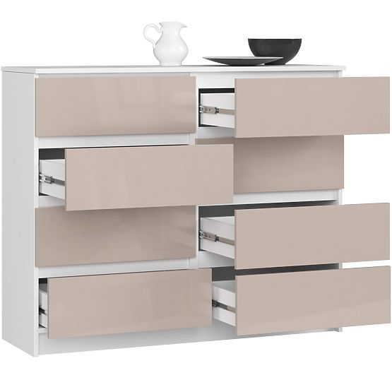 COMMODE K120 8TIROIRS PK CAPPUCCINO BRILLANT