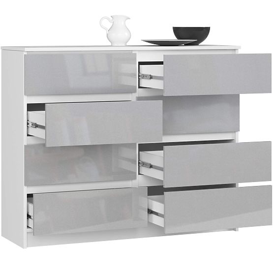 COMMODE K120 8TIROIRS PK MÉTALLIQUE BRILLANT