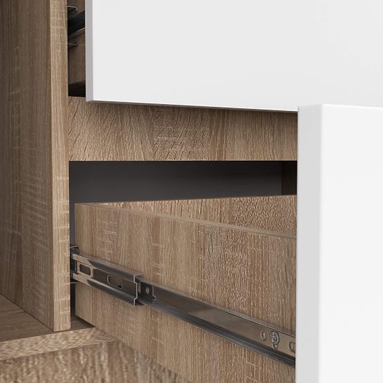 COMMODE K140 2D 4T CLP PK CHÊNE SONOMA / BLANC