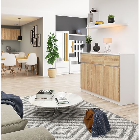 COMMODE K140 3D 3SZ CLP PK BLANC / SONOMA