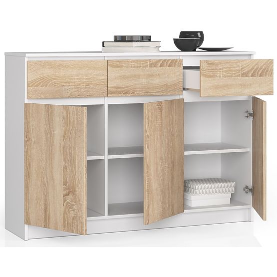 COMMODE K140 3D 3SZ CLP PK BLANC / SONOMA