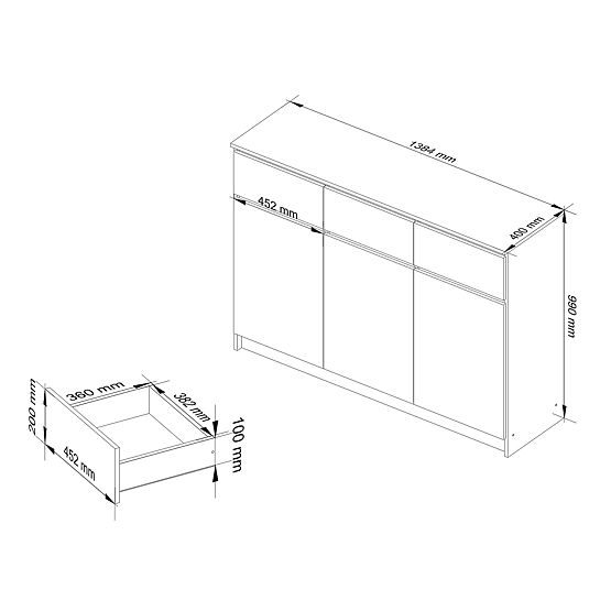 COMMODE K140 3D 3SZ CLP PK OLŠE