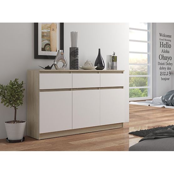 COMMODE K140 3D 3SZ CLP PK SONOMA / BLANC