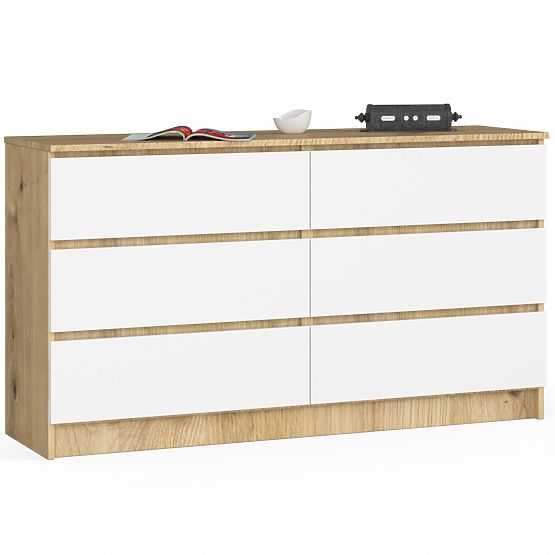 COMMODE K140 6SZ CLP CHÊNE ARTISAN / BLANC