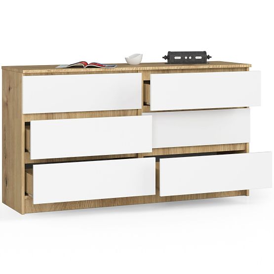 COMMODE K140 6SZ CLP CHÊNE ARTISAN / BLANC