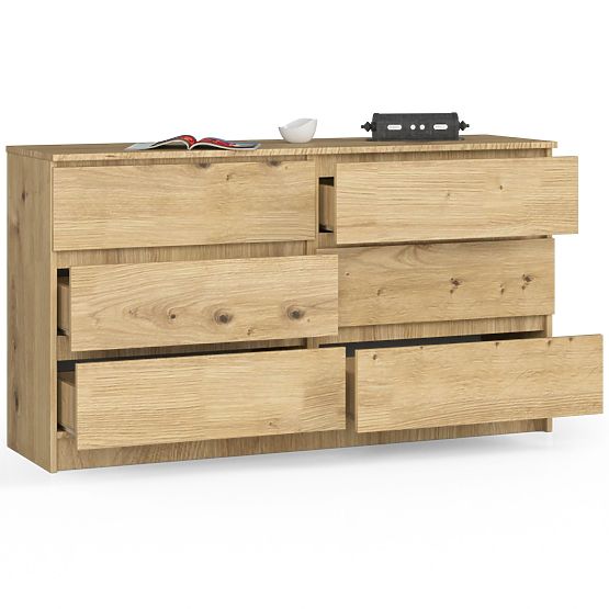 COMMODE K140 6TIROIRS CLP CHÊNE ARTISAN