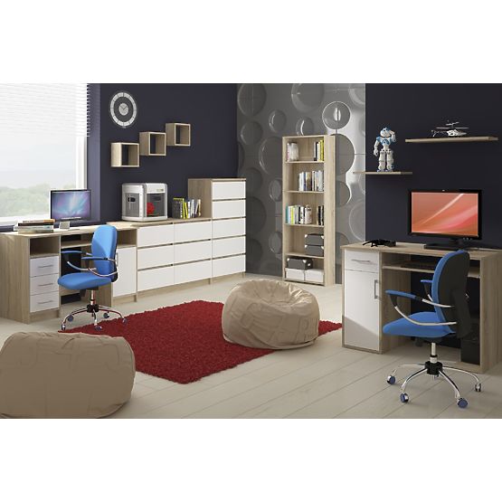 COMMODE K140 6TIROIRS CLP CHÊNE SONOMA / BLANC