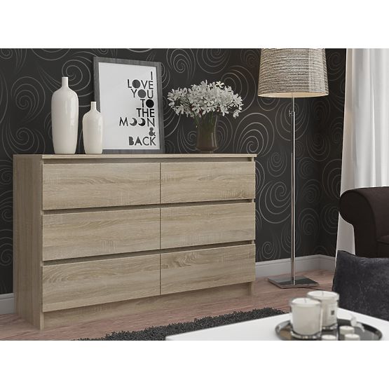 COMMODE K140 6TIROIRS CLP CHÊNE SONOMA