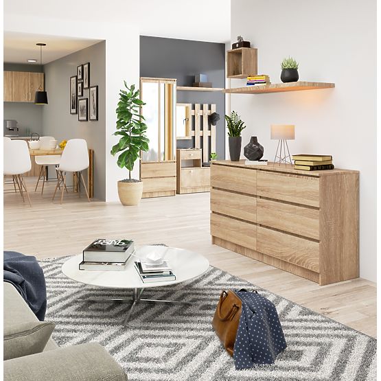 COMMODE K140 6TIROIRS CLP CHÊNE SONOMA