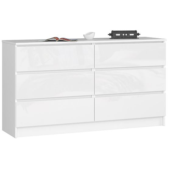COMMODE K140 6TIROIRS CLP PK BLANC BRILLANT