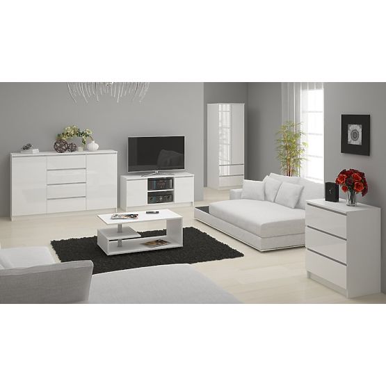 COMMODE K140 6TIROIRS CLP PK BLANC BRILLANT