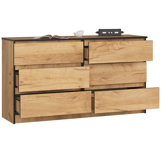 COMMODE K140 6TIROIRS CLP PK CHÊNE CRAFT