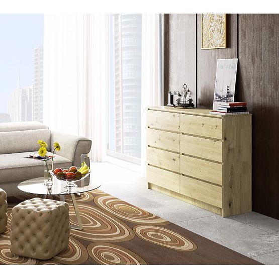 COMMODE K140 8TIROIRS CLP CHÊNE ARTISAN