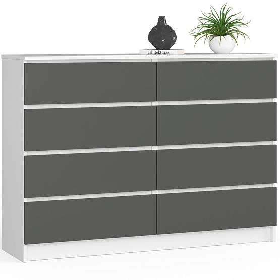 COMMODE K140 8TIROIRS CLP PK BLANC / GRIS