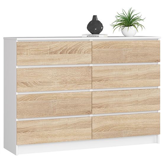 COMMODE K140 8TIROIRS CLP PK BLANC / SONOMA