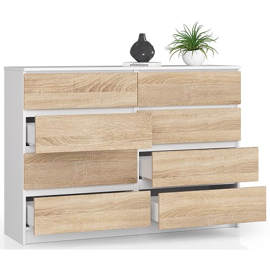 COMMODE K140 8TIROIRS CLP PK BLANC / SONOMA