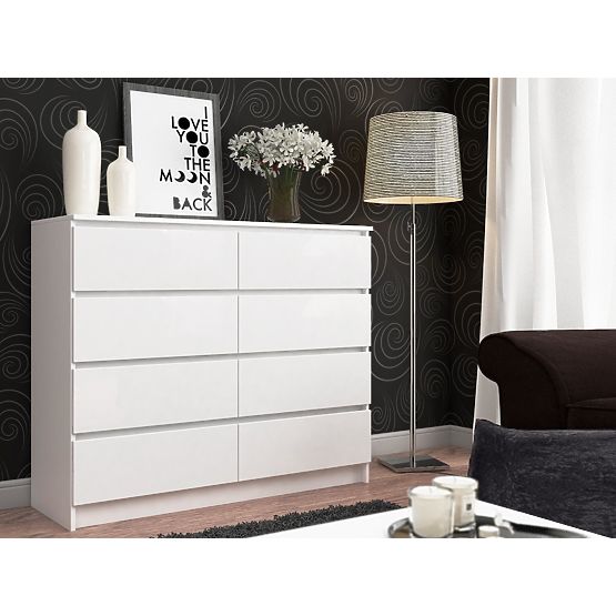 COMMODE K140 8TIROIRS CLP PK BLANCHE