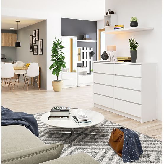 COMMODE K140 8TIROIRS CLP PK BLANCHE