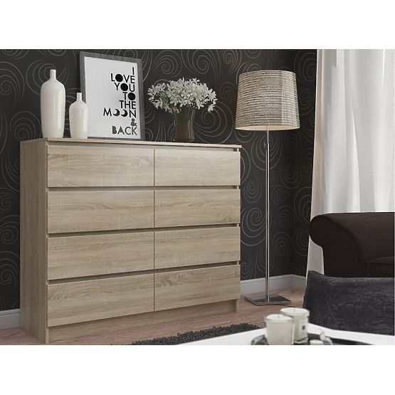 COMMODE K140 8TIROIRS CLP PK CHÊNE SONOMA