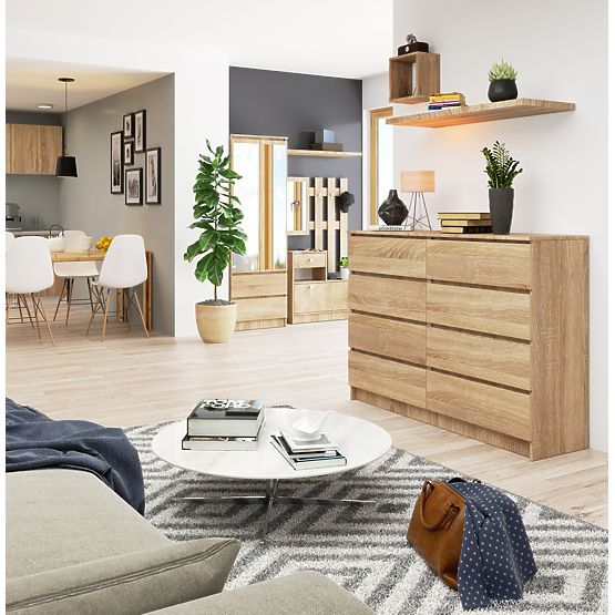 COMMODE K140 8TIROIRS CLP PK CHÊNE SONOMA