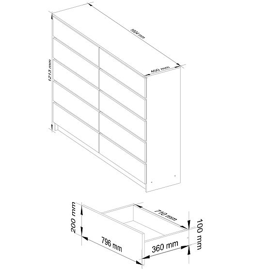 COMMODE K160 10SZ CLP PK BLANCHE