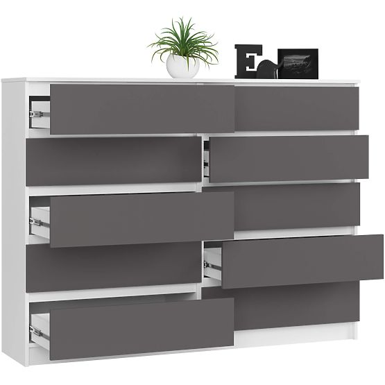COMMODE K160 10TIROIRS CLP PK BLANC / GRIS