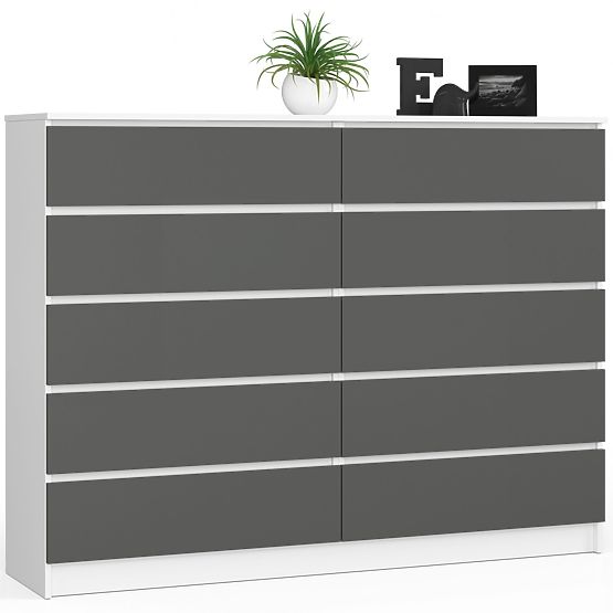COMMODE K160 10TIROIRS CLP PK BLANC / GRIS