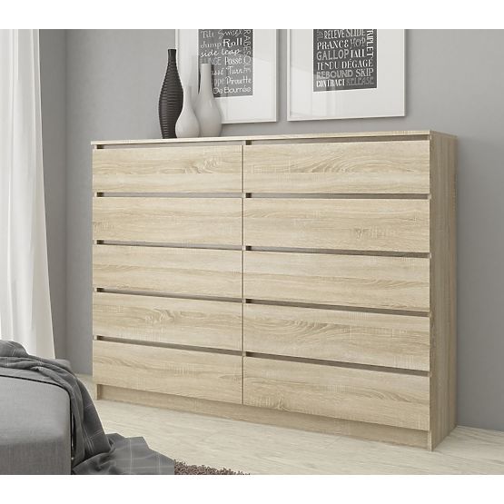 COMMODE K160 10TIROIRS CLP PK CHÊNE SONOMA