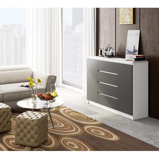 COMMODE K160 2D 4T CLP PK BLANC / GRIS