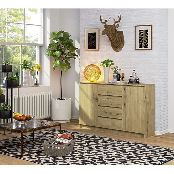 COMMODE K160 2D 4T CLP PK CHÊNE ARTISAN