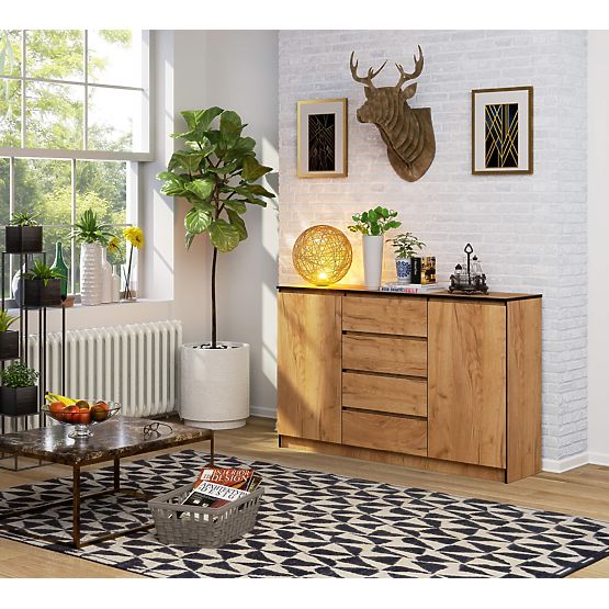 COMMODE K160 2D 4T CLP PK CHÊNE CRAFT