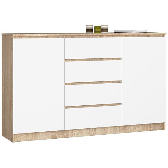 COMMODE K160 2D 4T CLP PK CHÊNE SONOMA / BLANC