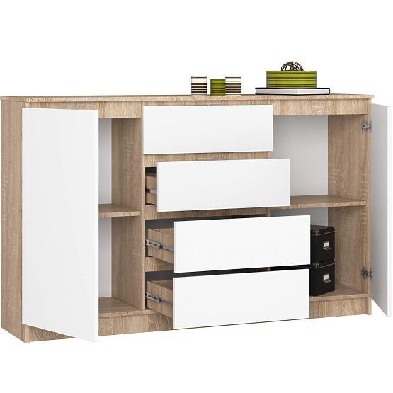 COMMODE K160 2D 4T CLP PK CHÊNE SONOMA / BLANC