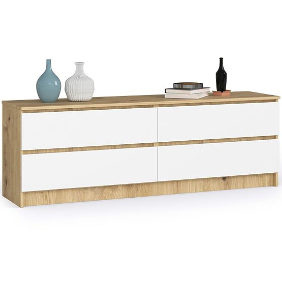 COMMODE K160 4TI CLP PK CHÊNE ARTISAN / BLANC