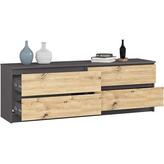 COMMODE K160 4TI CLP PK GRIS GRAPHITE / CHÊNE ARTISAN