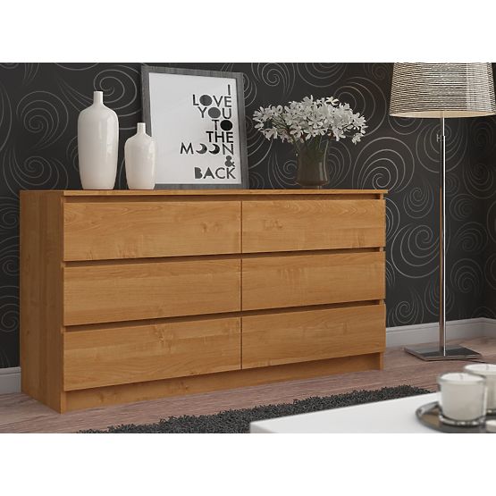 COMMODE K160 6TIROIRS CLP AULNE