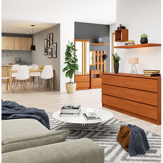 COMMODE K160 6TIROIRS CLP AULNE