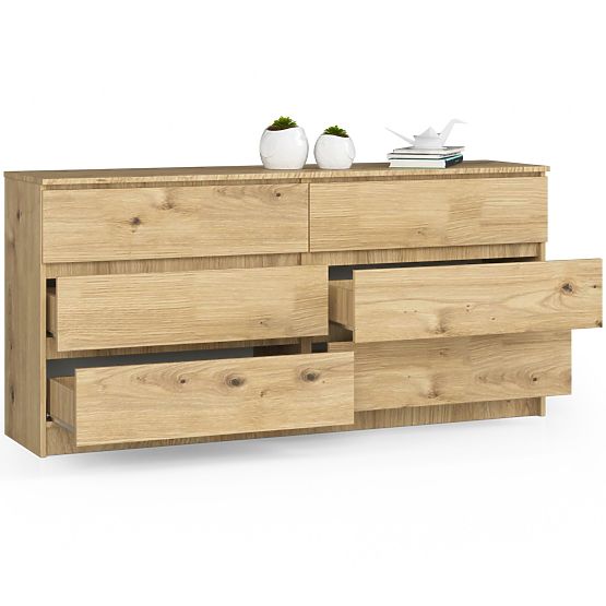 COMMODE K160 6TIROIRS CLP CHÊNE ARTISAN
