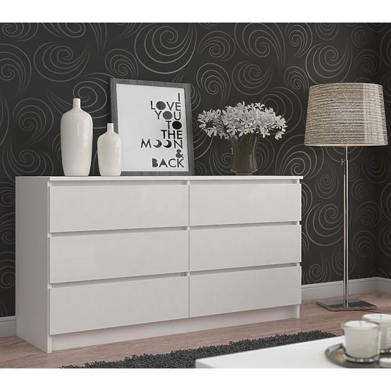 COMMODE K160 6TIROIRS CLP PK BLANCHE