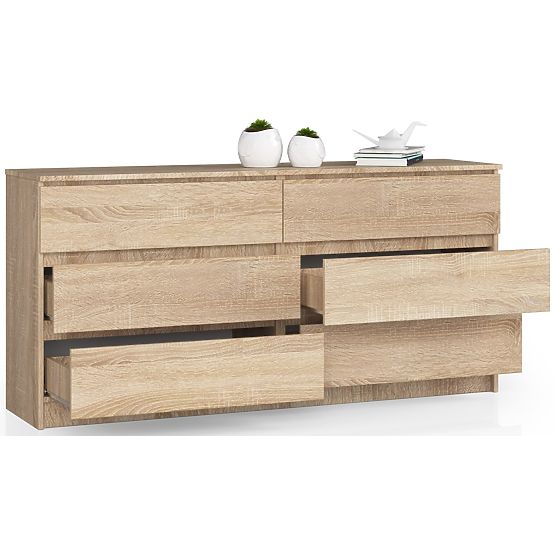 COMMODE K160 6TIROIRS CLP PK CHÊNE SONOMA