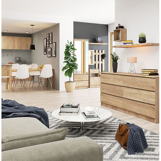 COMMODE K160 6TIROIRS CLP PK CHÊNE SONOMA