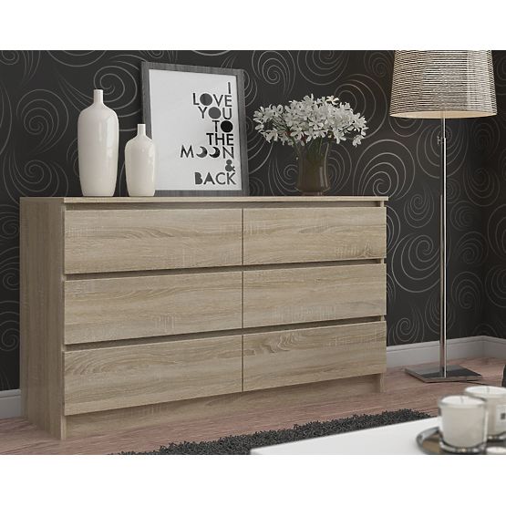 COMMODE K160 6TIROIRS CLP PK CHÊNE SONOMA