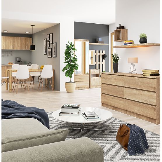 COMMODE K160 6TIROIRS CLP PK CHÊNE SONOMA