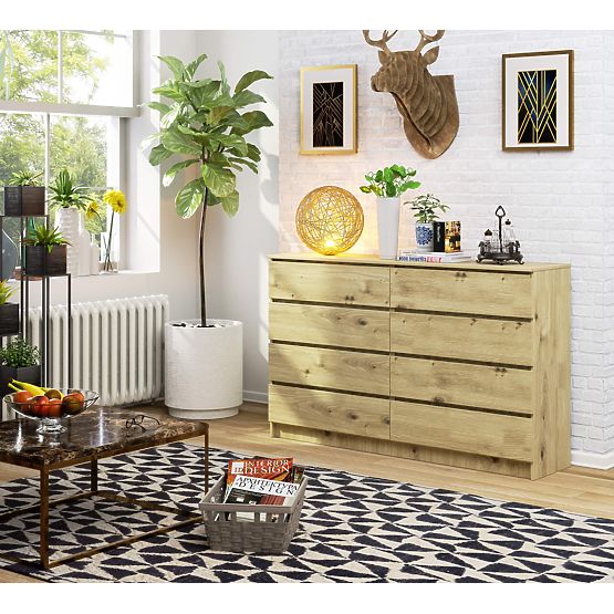 COMMODE K160 8TIROIRS CLP CHÊNE ARTISAN