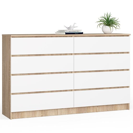 COMMODE K160 8TIROIRS CLP PK CHÊNE SONOMA / BLANC